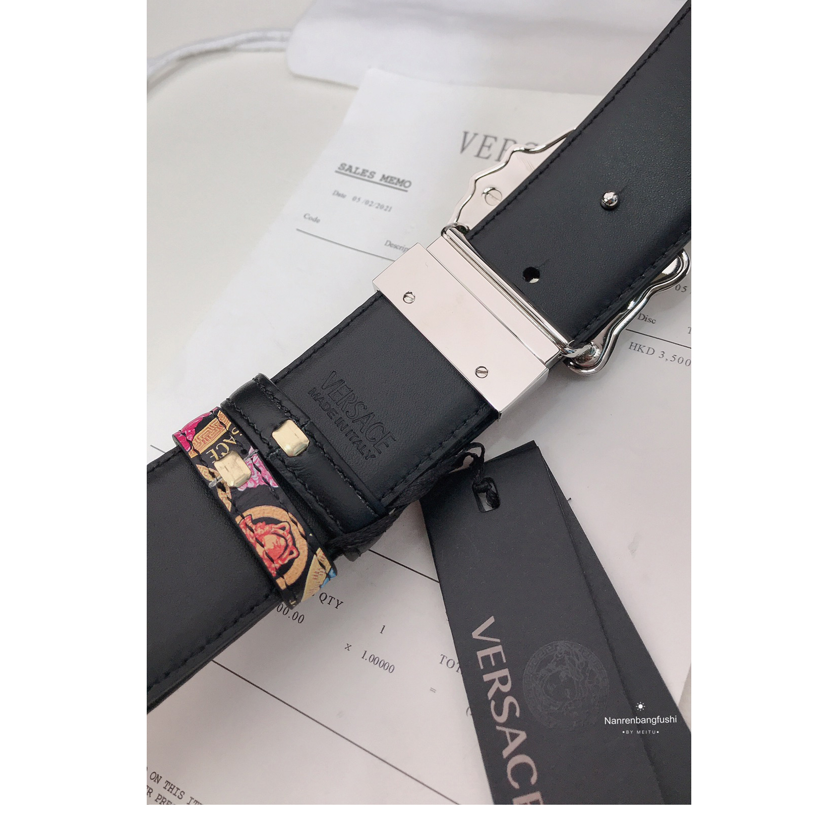 Versace Medusa Print 40 MM Belt  - DesignerGu