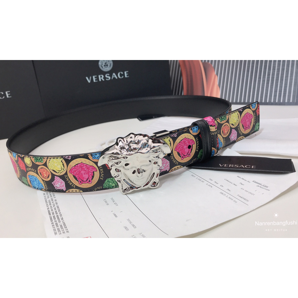 Versace Medusa Print 40 MM Belt  - DesignerGu