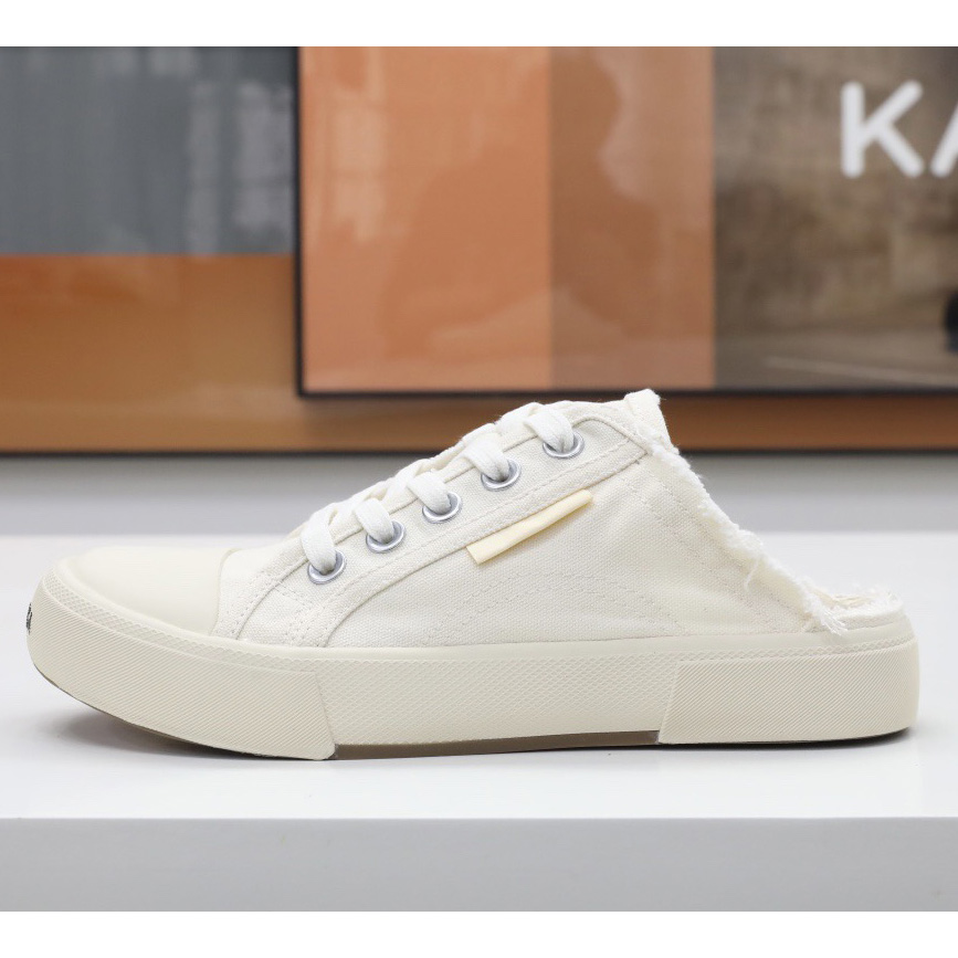 Balenciaga Men's Paris Sneaker Mule In White - DesignerGu