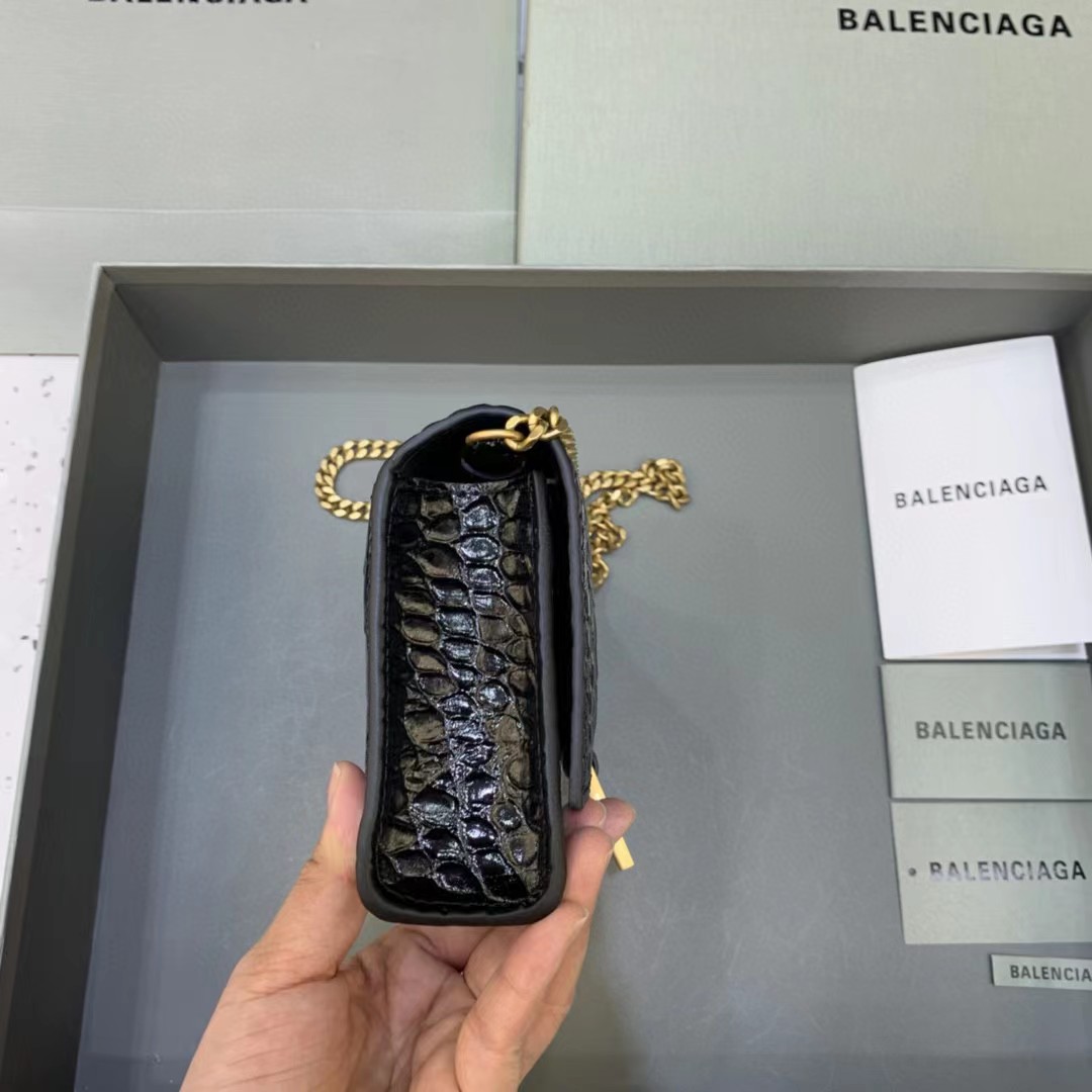 Balenciaga Hourglass Wallet On Chain (19.5-12-5cm) - DesignerGu