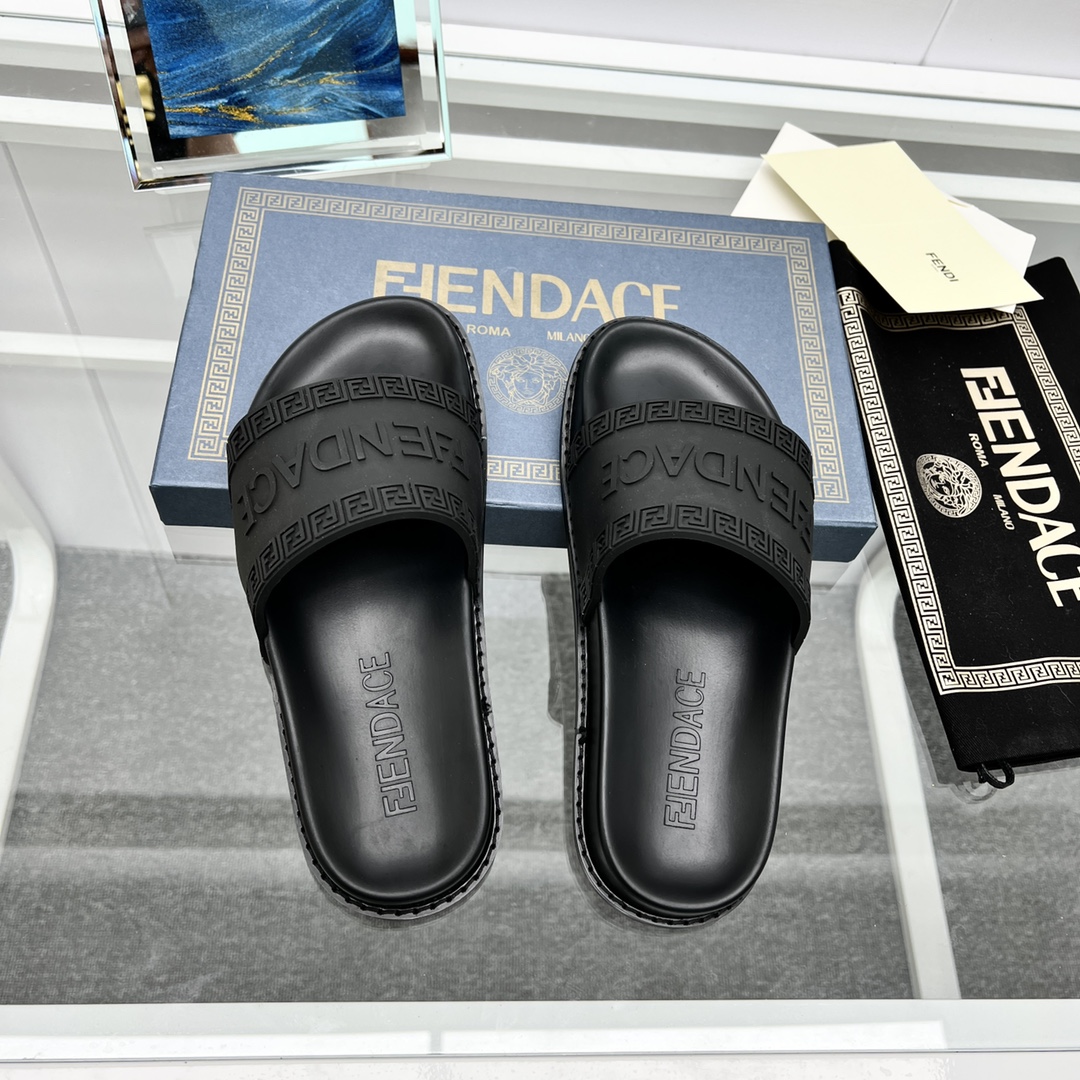 Versace x Fendi Fendace Logo  Sliders - DesignerGu