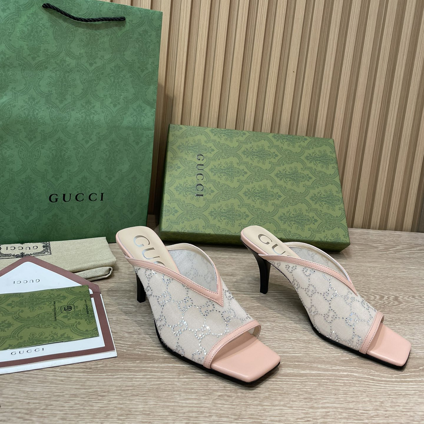 Gucci Women's GG Sandal With Heel Height Of 7.5cm - DesignerGu