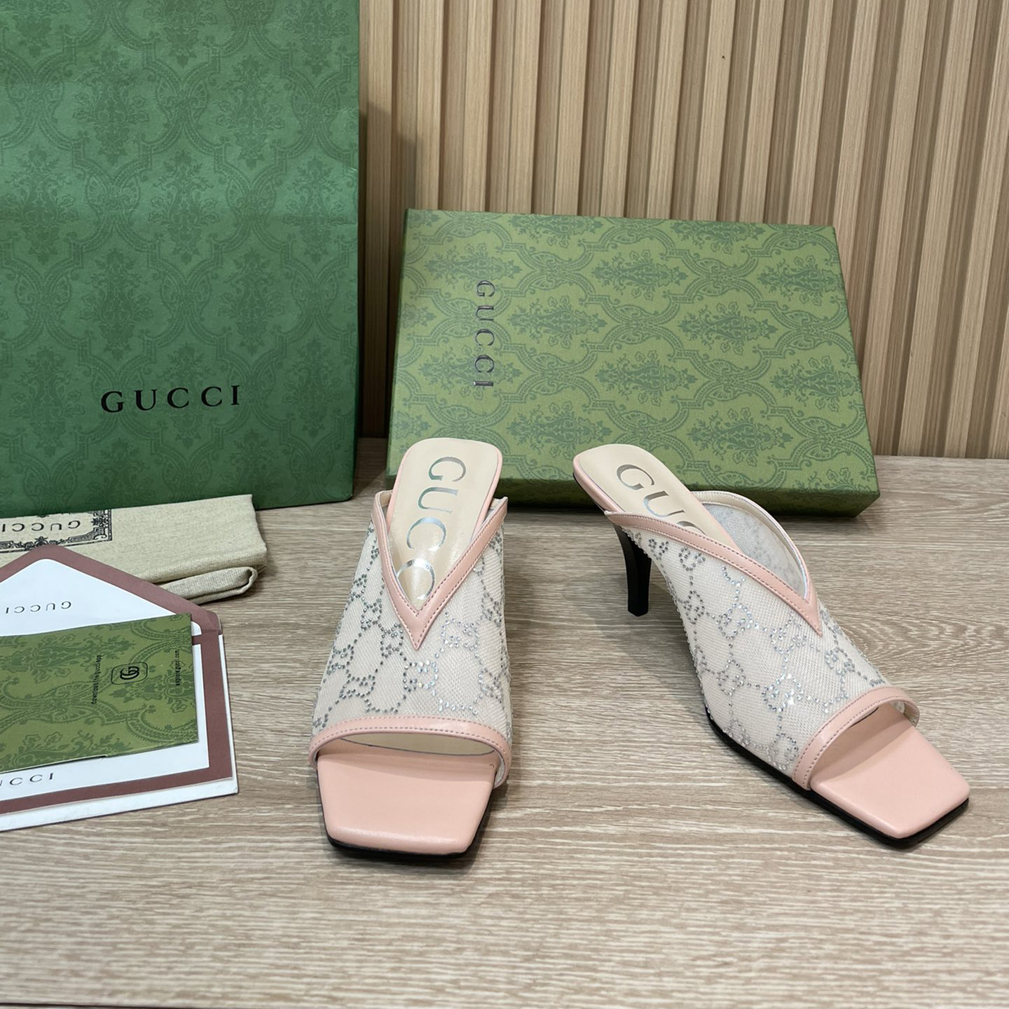 Gucci Women's GG Sandal With Heel Height Of 7.5cm - DesignerGu