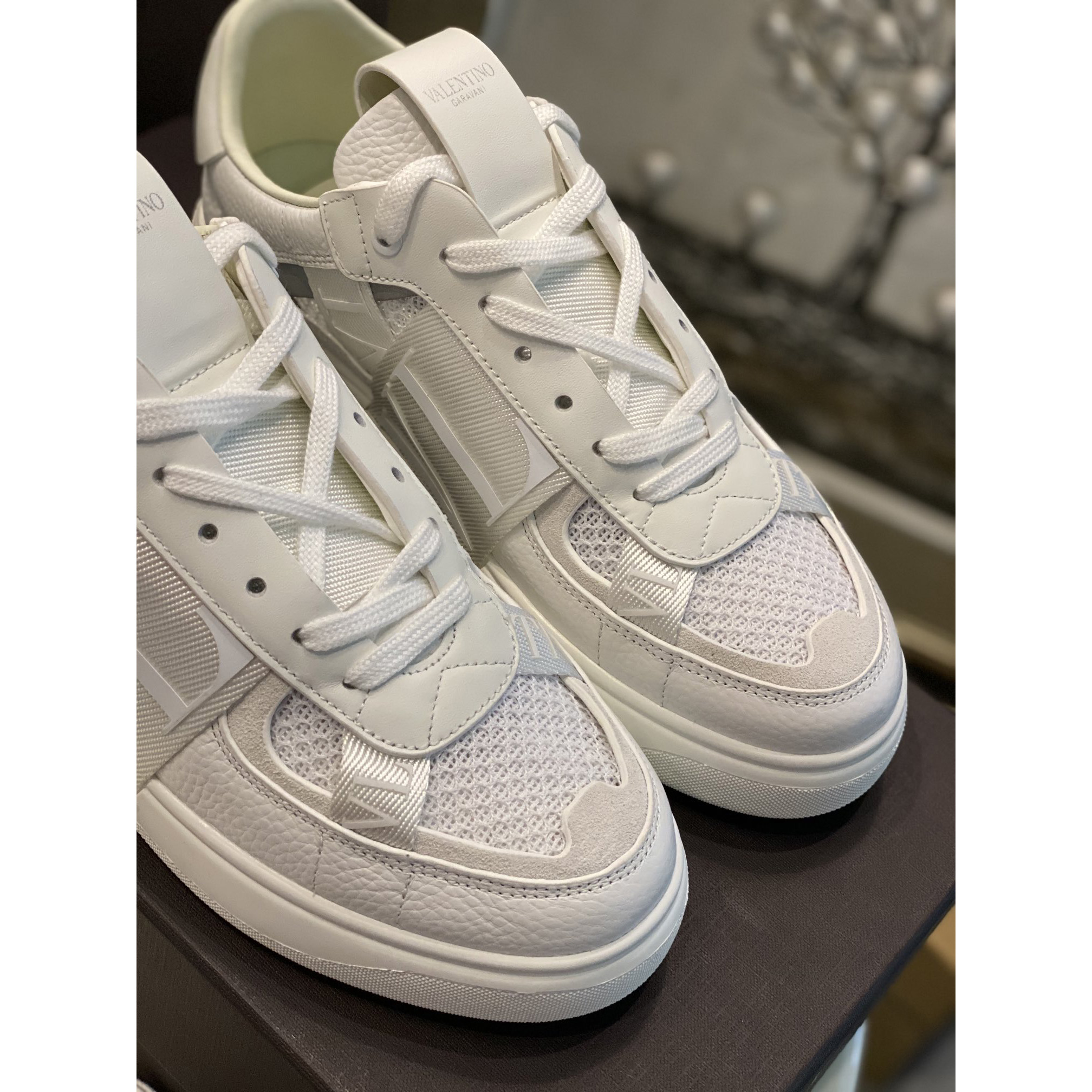 Valenti VL7N Low-Top Sneakers In Calfskin And Mesh Fabric With Bands - DesignerGu