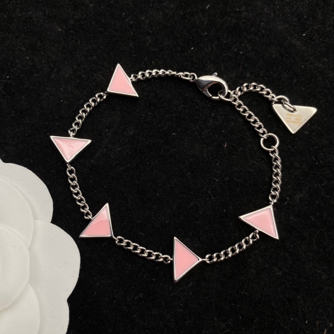 Prada Symbole Bracelet In Alabaster Pink - DesignerGu