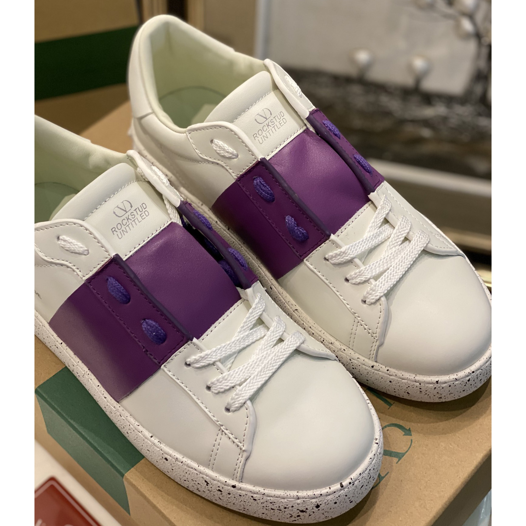 Valenti Open For A Change Sneaker In Bio-Based Material In White/Sunset Purple - DesignerGu