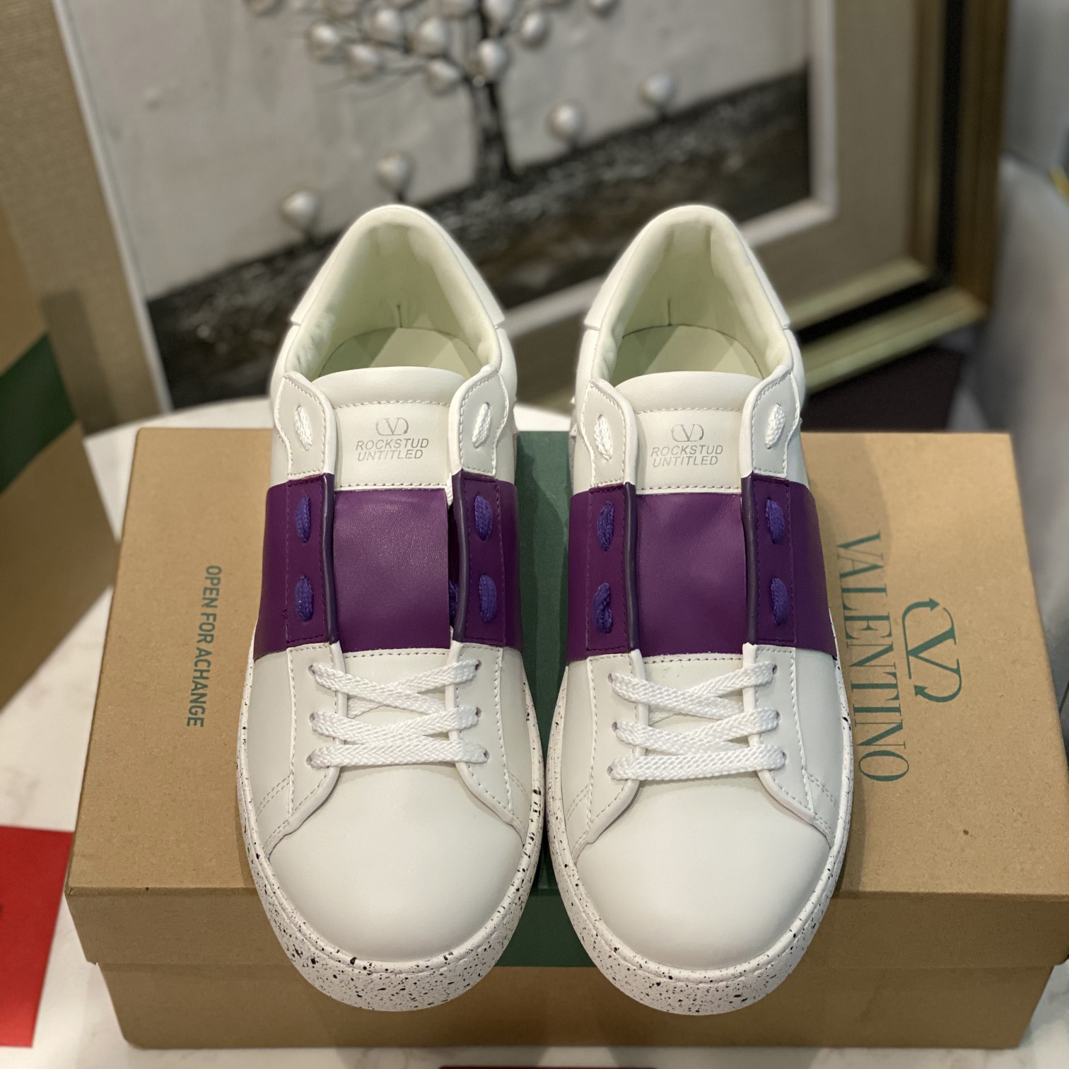 Valenti Open For A Change Sneaker In Bio-Based Material In White/Sunset Purple - DesignerGu