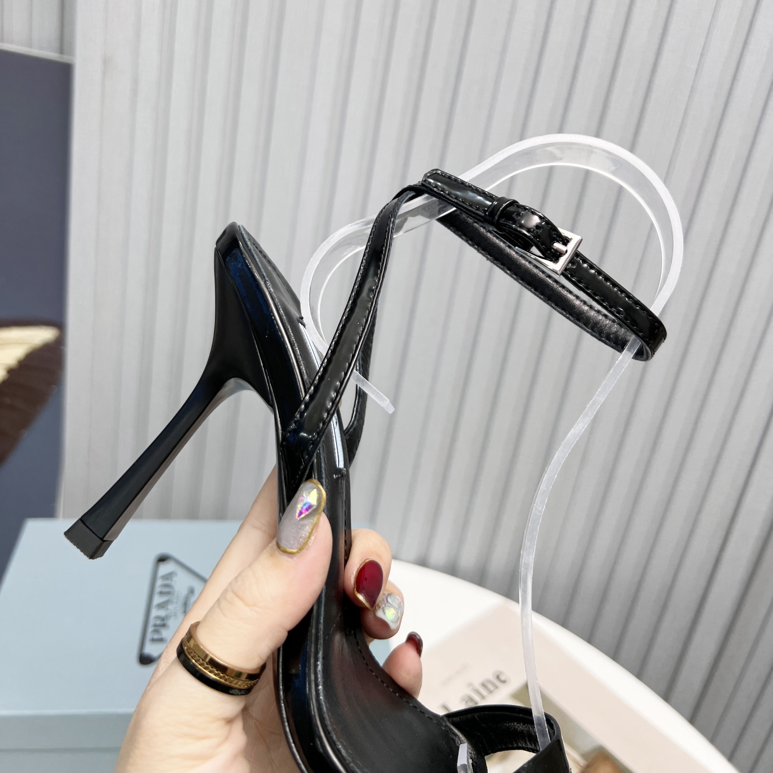 Prada Sandals Heel Height Of 10cm - DesignerGu