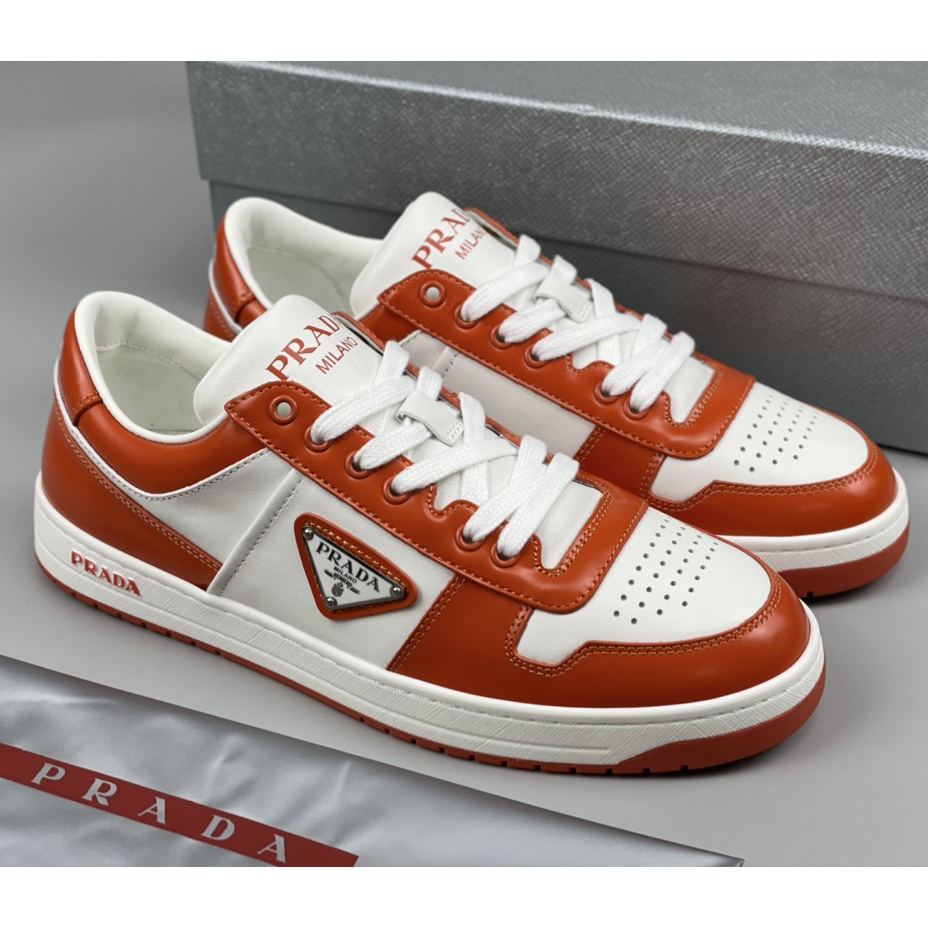 Prada Downtown Leather Sneakers - DesignerGu