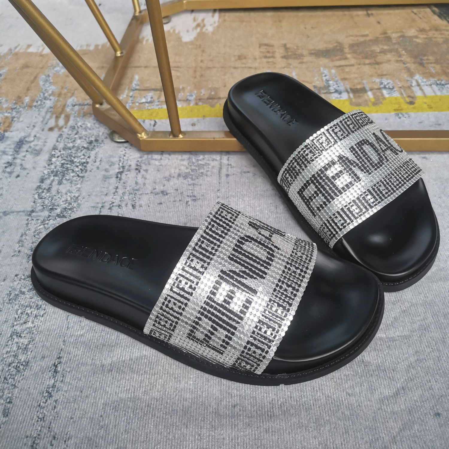 Versace x Fendi Fendace Logo Sandals  - DesignerGu