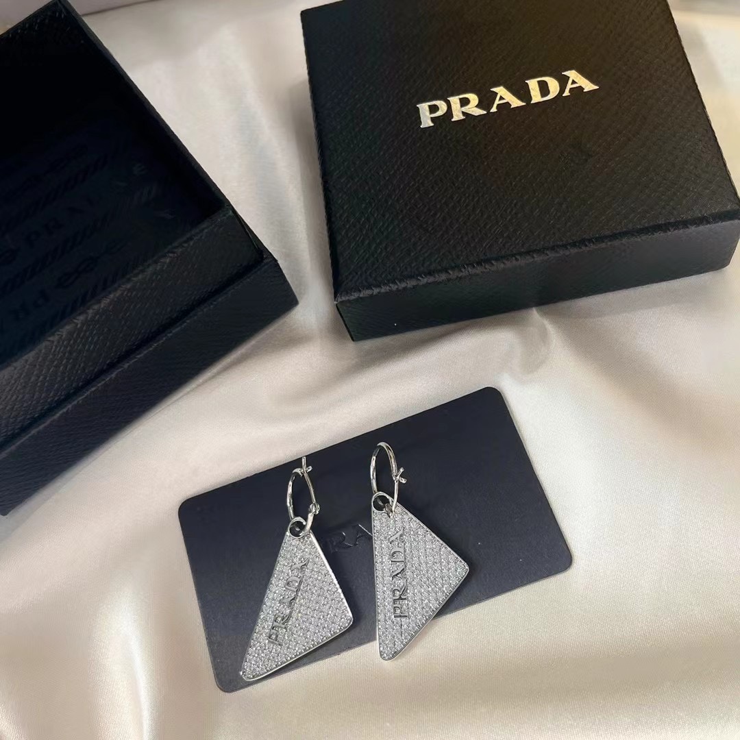 Prada Crystal Logo Jewels Earring - DesignerGu