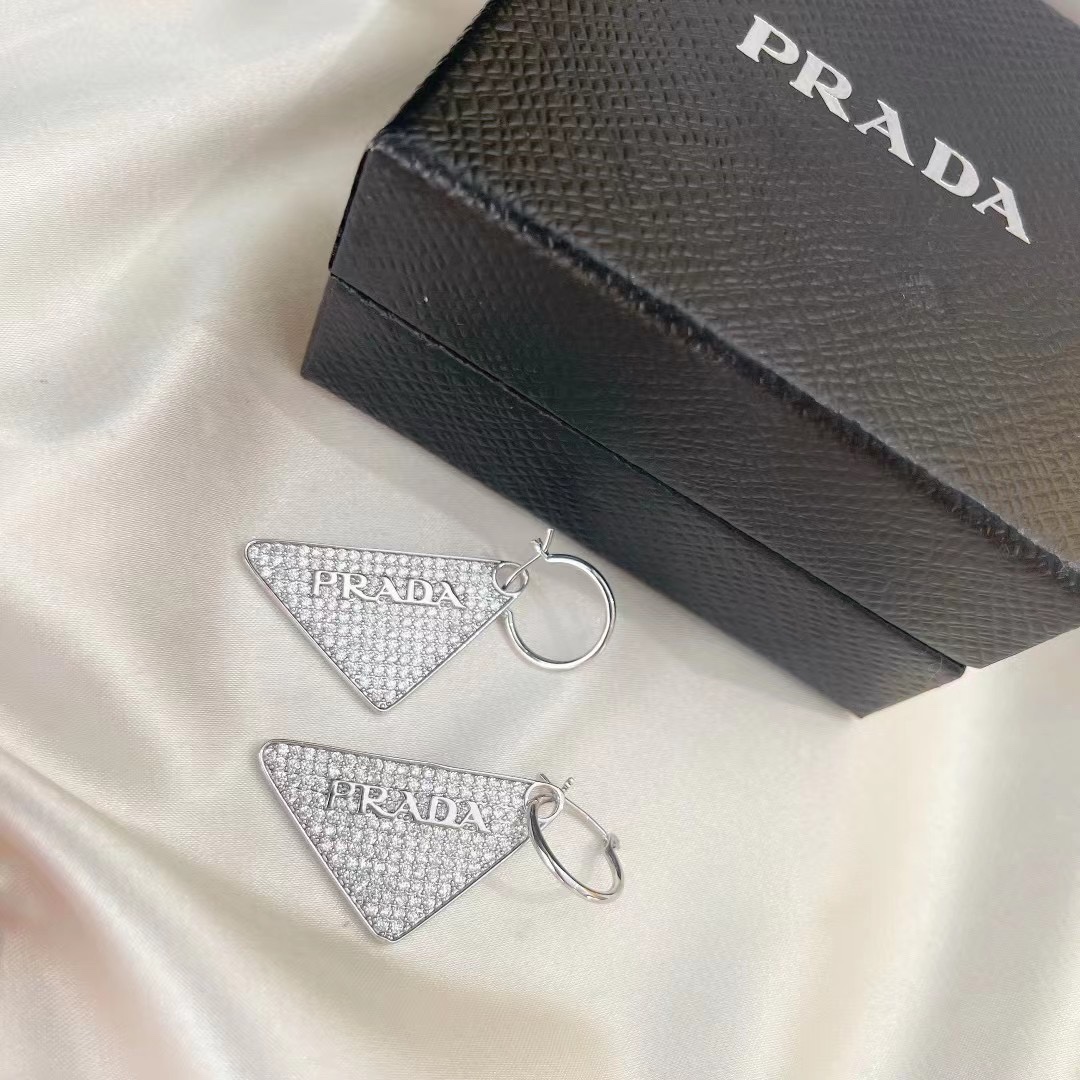 Prada Crystal Logo Jewels Earring - DesignerGu