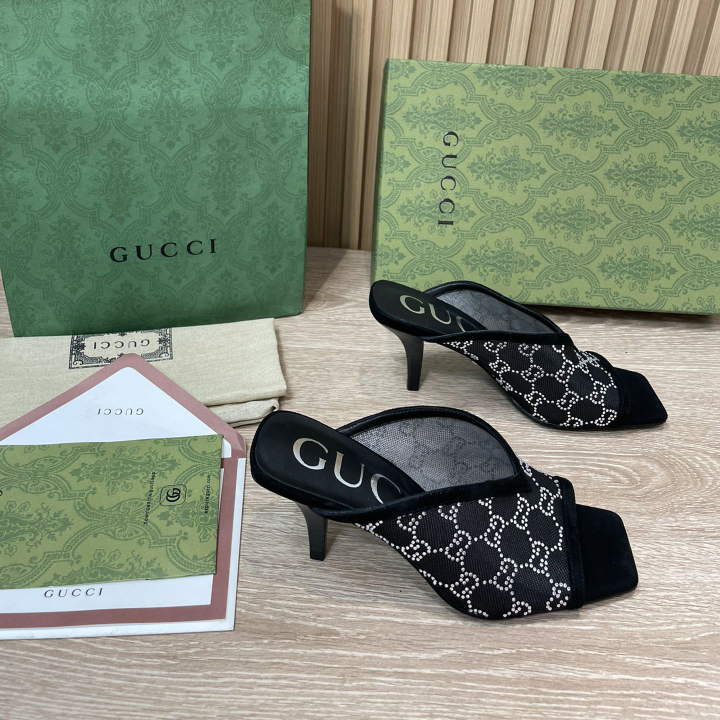 Gucci Women's GG Sandal With Heel Height Of 7.5cm - DesignerGu