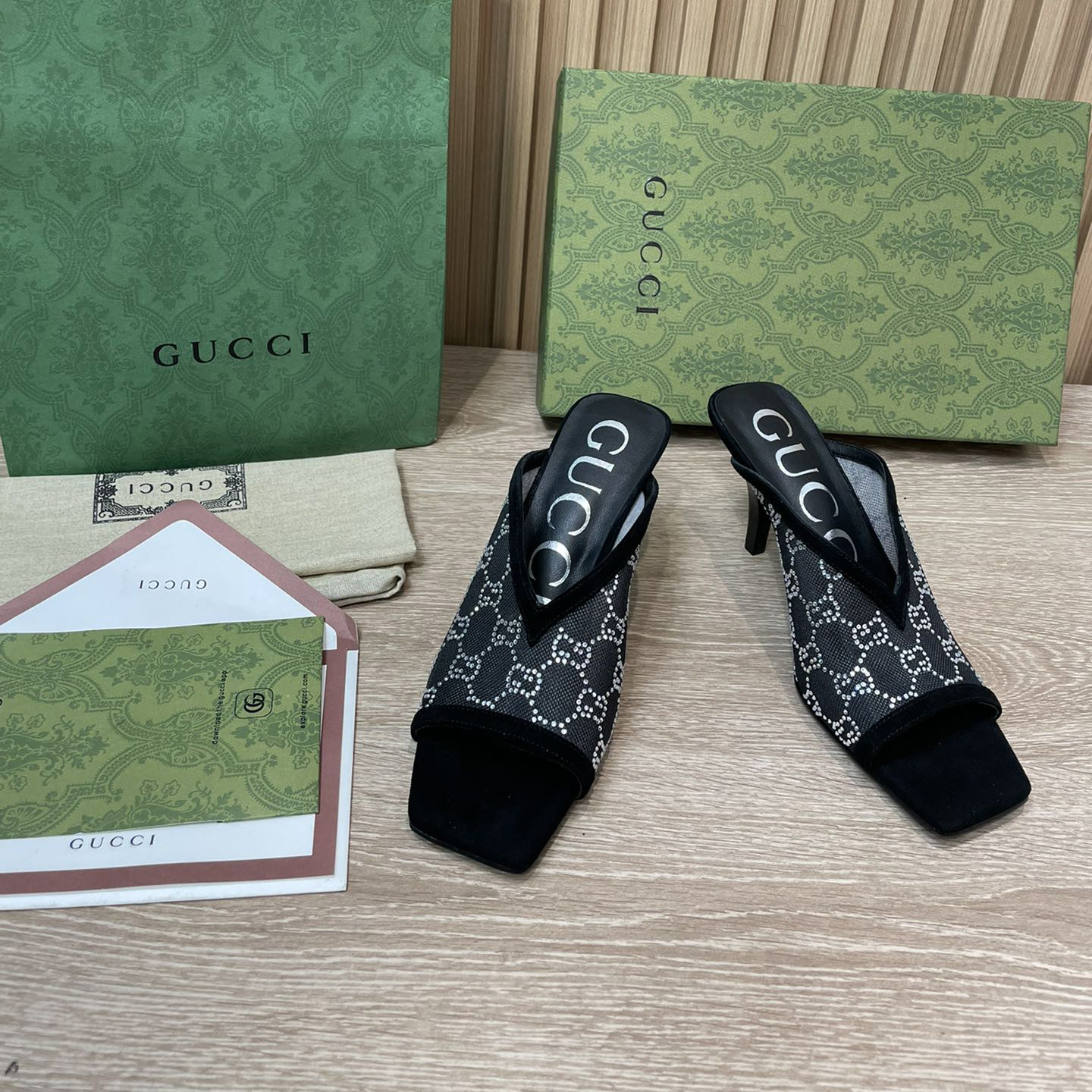 Gucci Women's GG Sandal With Heel Height Of 7.5cm - DesignerGu