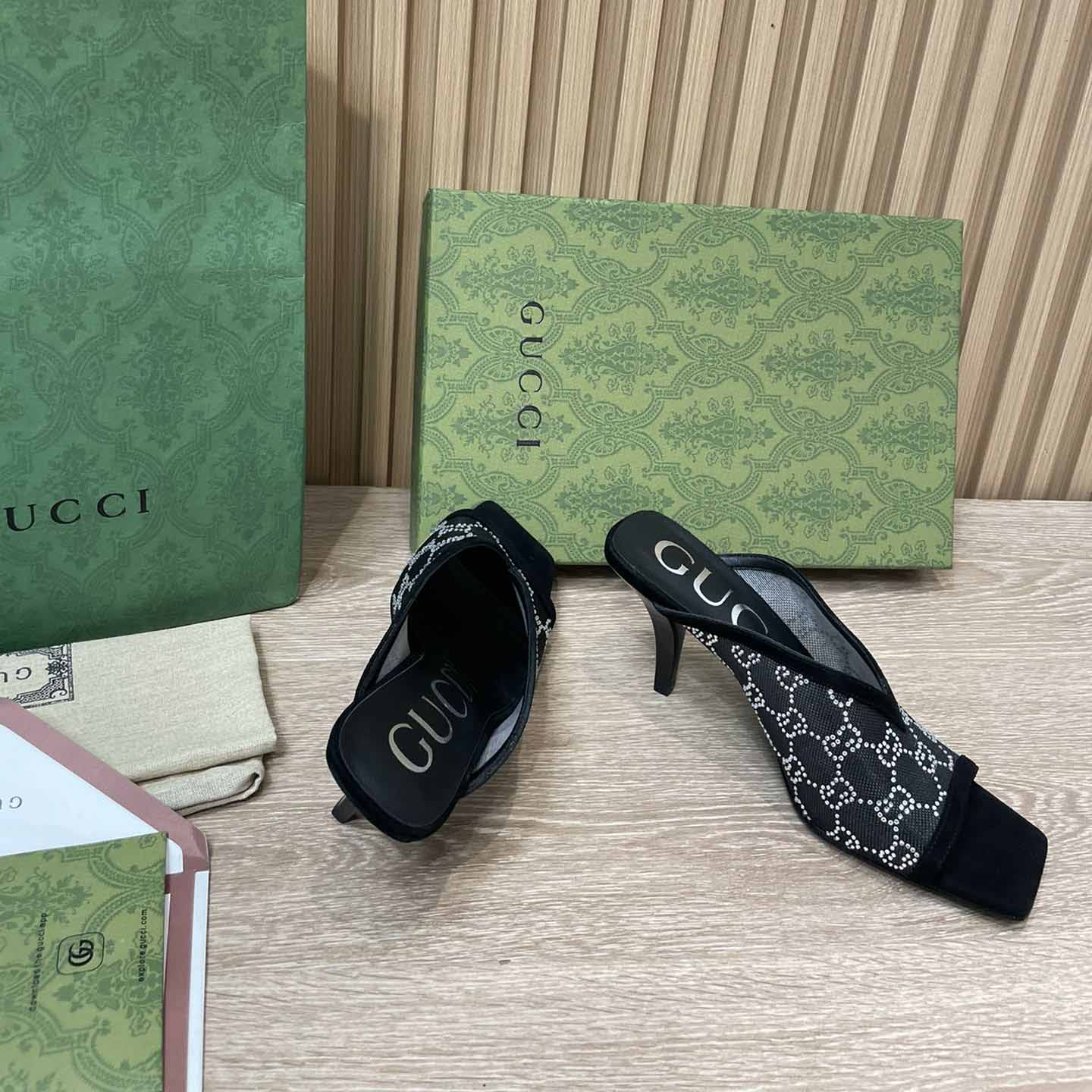 Gucci Women's GG Sandal With Heel Height Of 7.5cm - DesignerGu