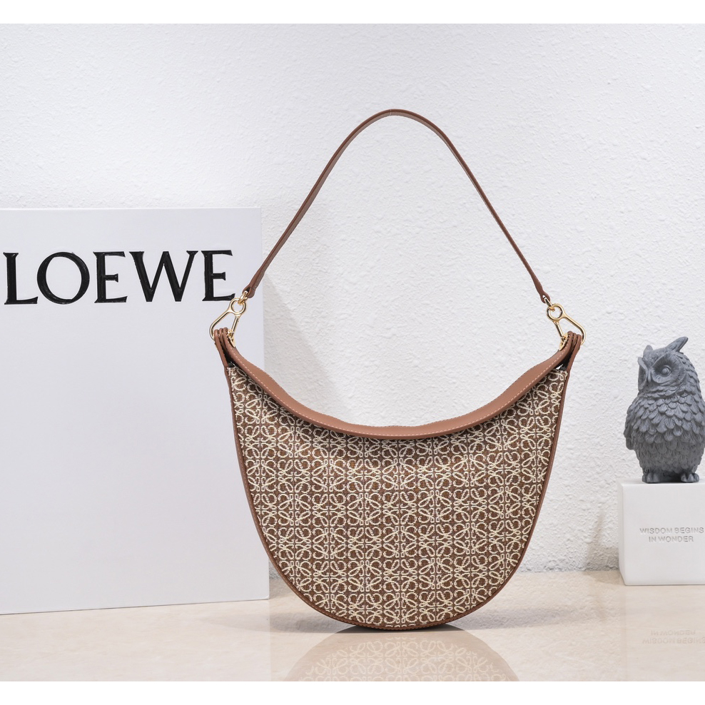 Loewe Luna Bag In Anagram Jacquard And Classic Calfskin(29.5-27-8cm) - DesignerGu