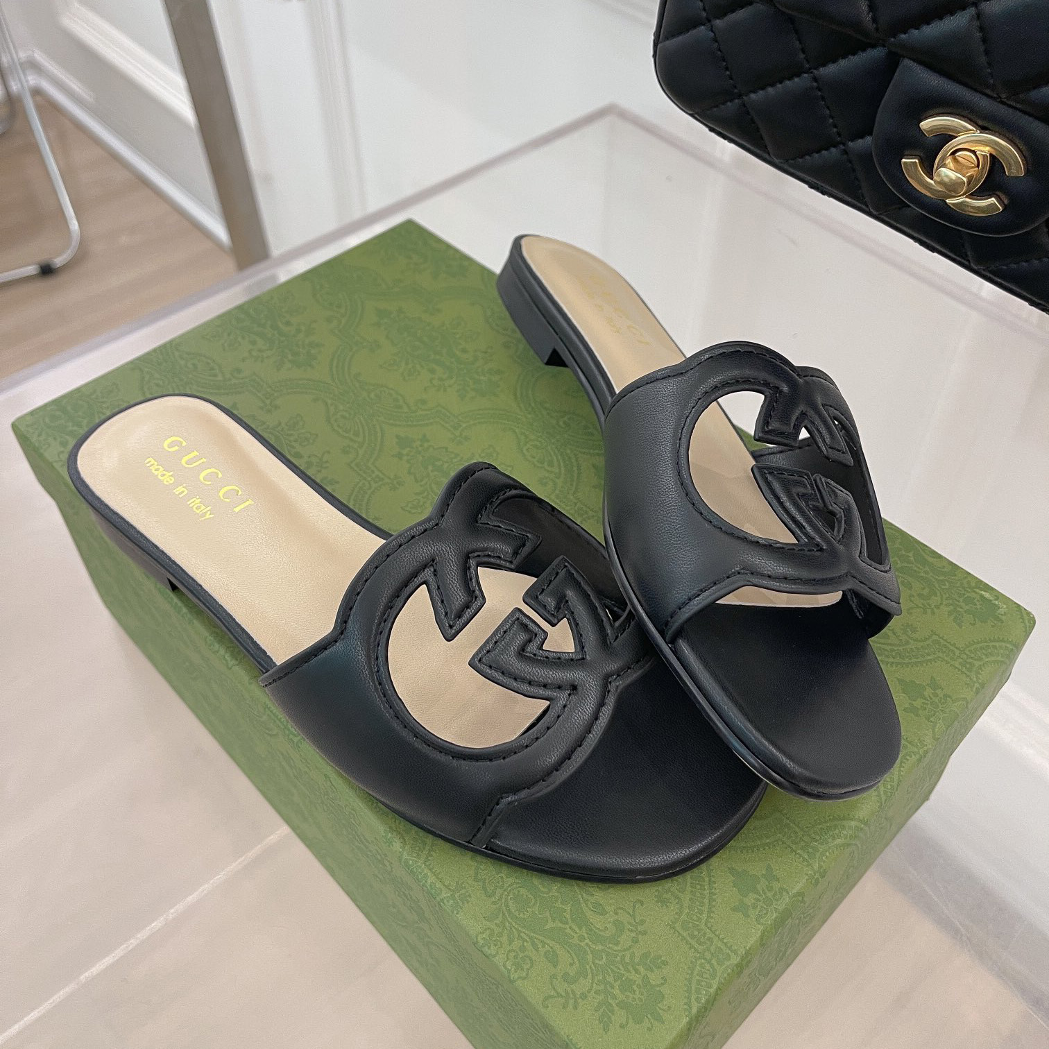 Gucci Women's Interlocking G Cut-Out Slide Sandal - DesignerGu