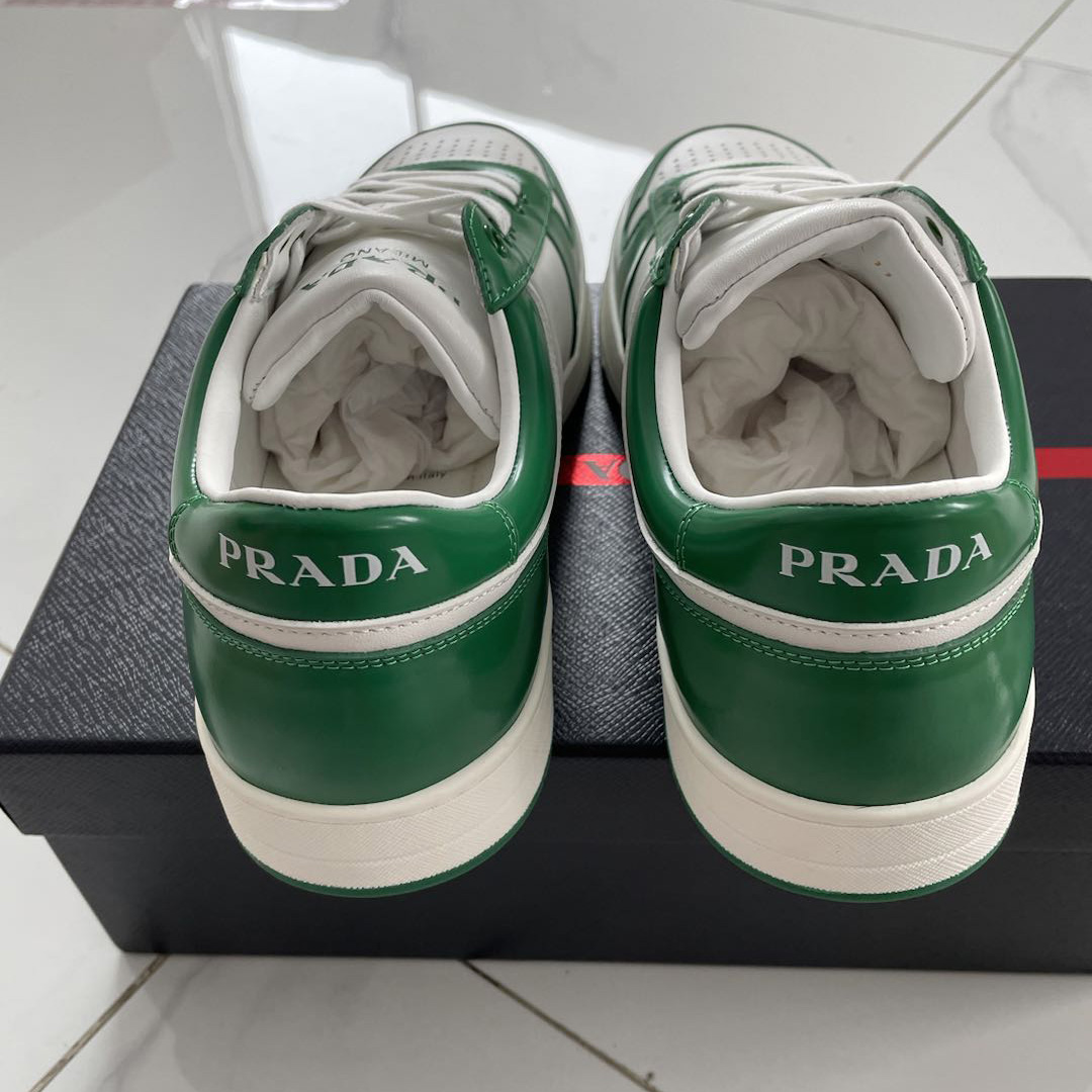 Prada Downtown Leather Sneakers - DesignerGu