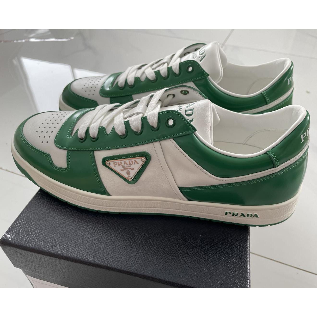 Prada Downtown Leather Sneakers - DesignerGu