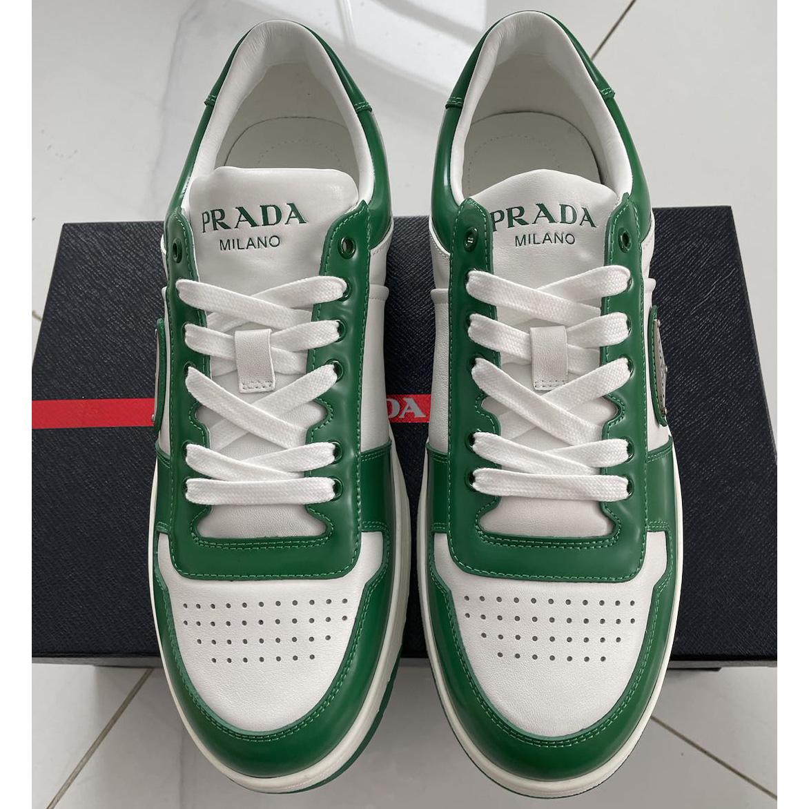 Prada Downtown Leather Sneakers - DesignerGu