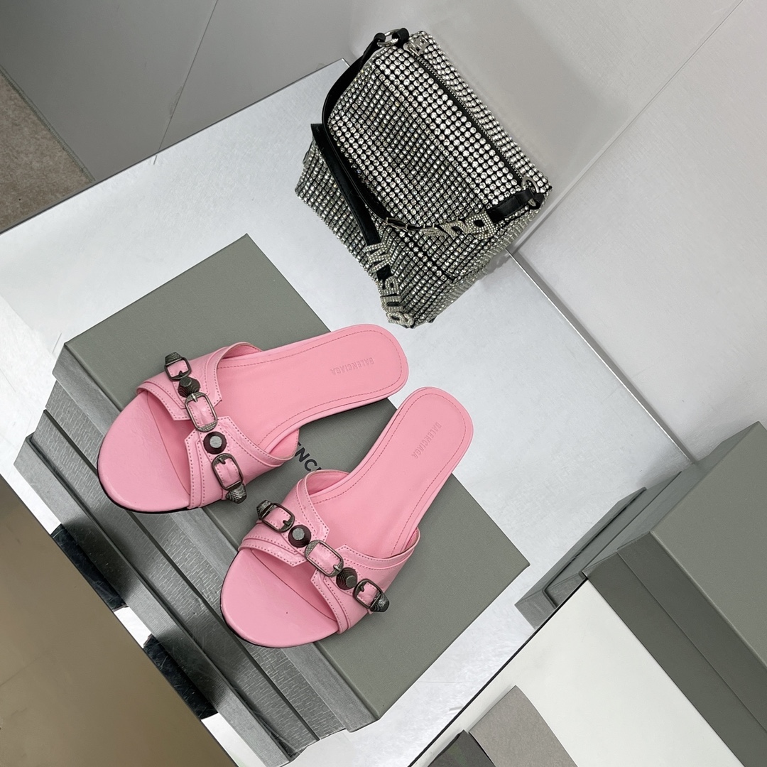 Balenciaga Cagole Sandal In Pink Arena Lambskin - DesignerGu