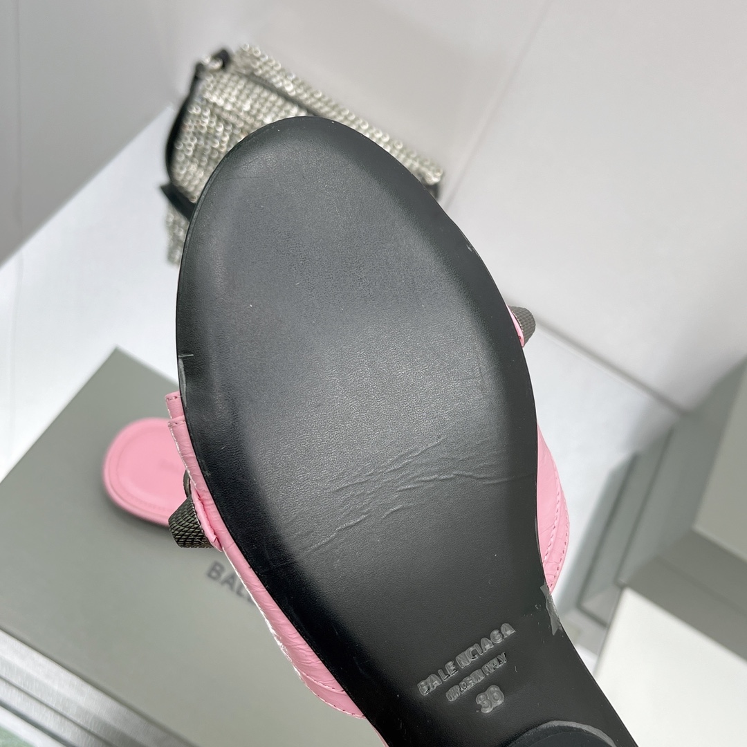 Balenciaga Cagole Sandal In Pink Arena Lambskin - DesignerGu