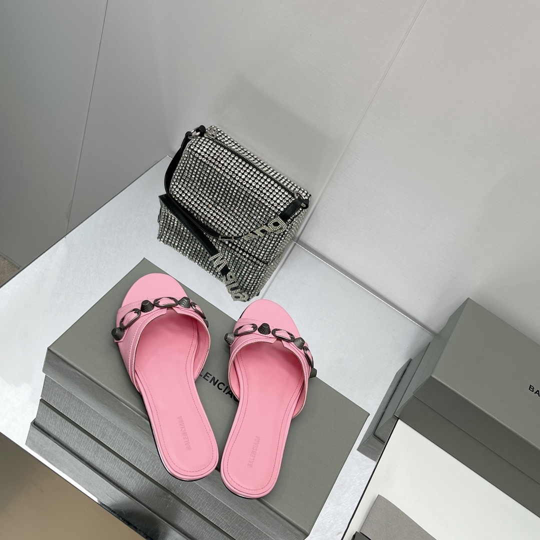 Balenciaga Cagole Sandal In Pink Arena Lambskin - DesignerGu