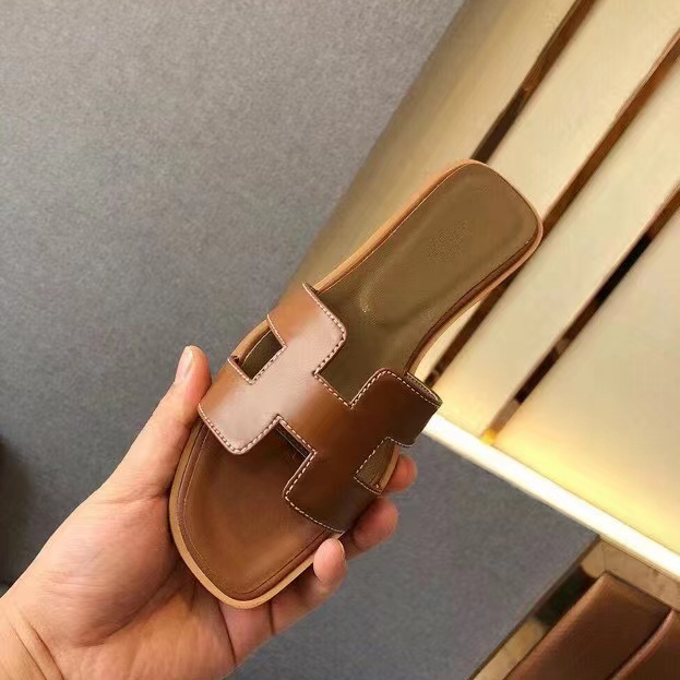 Hermes Leather Oran Sandals - DesignerGu