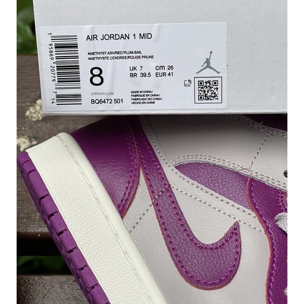 Air Jordan 1 Mid Magenta Sneaker    BQ6472-501 - DesignerGu