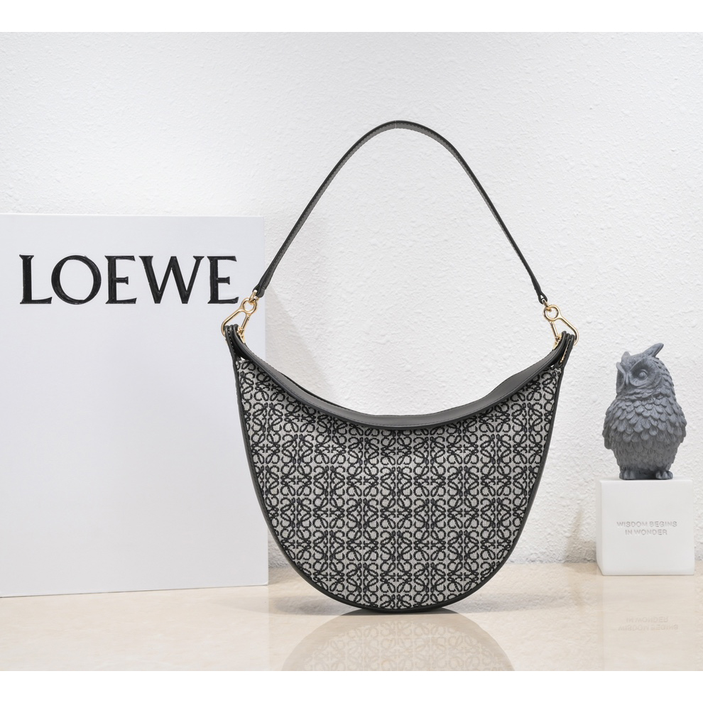 Loewe Luna Bag In Anagram Jacquard And Classic Calfskin(29.5-27-8cm) - DesignerGu