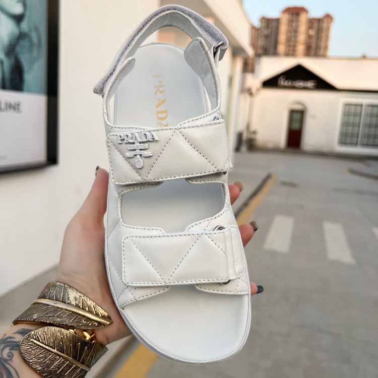 Prada Padded Nappa Leather Sandals - DesignerGu