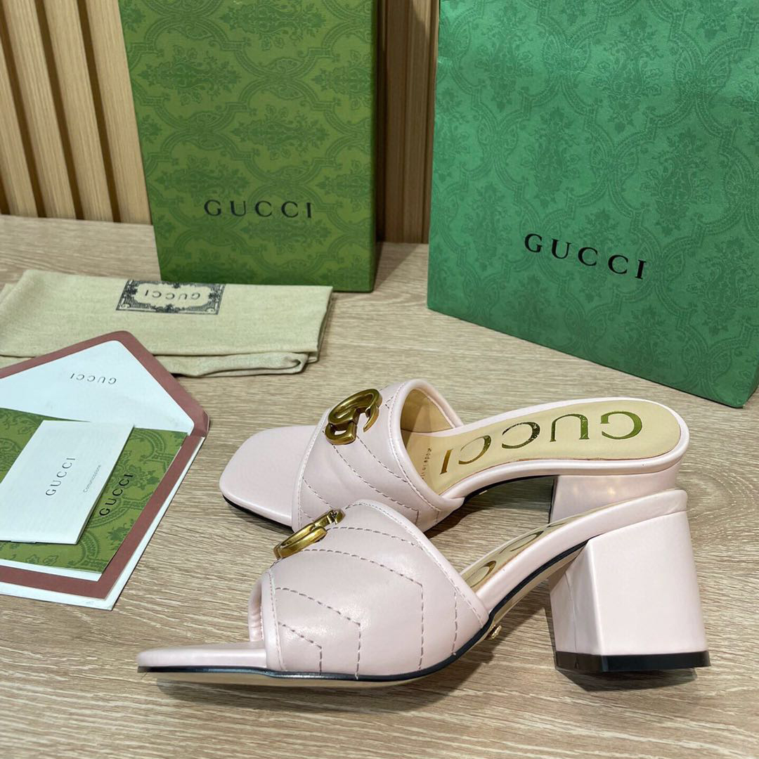 Gucci Women's Double G Slide Sandal  - DesignerGu