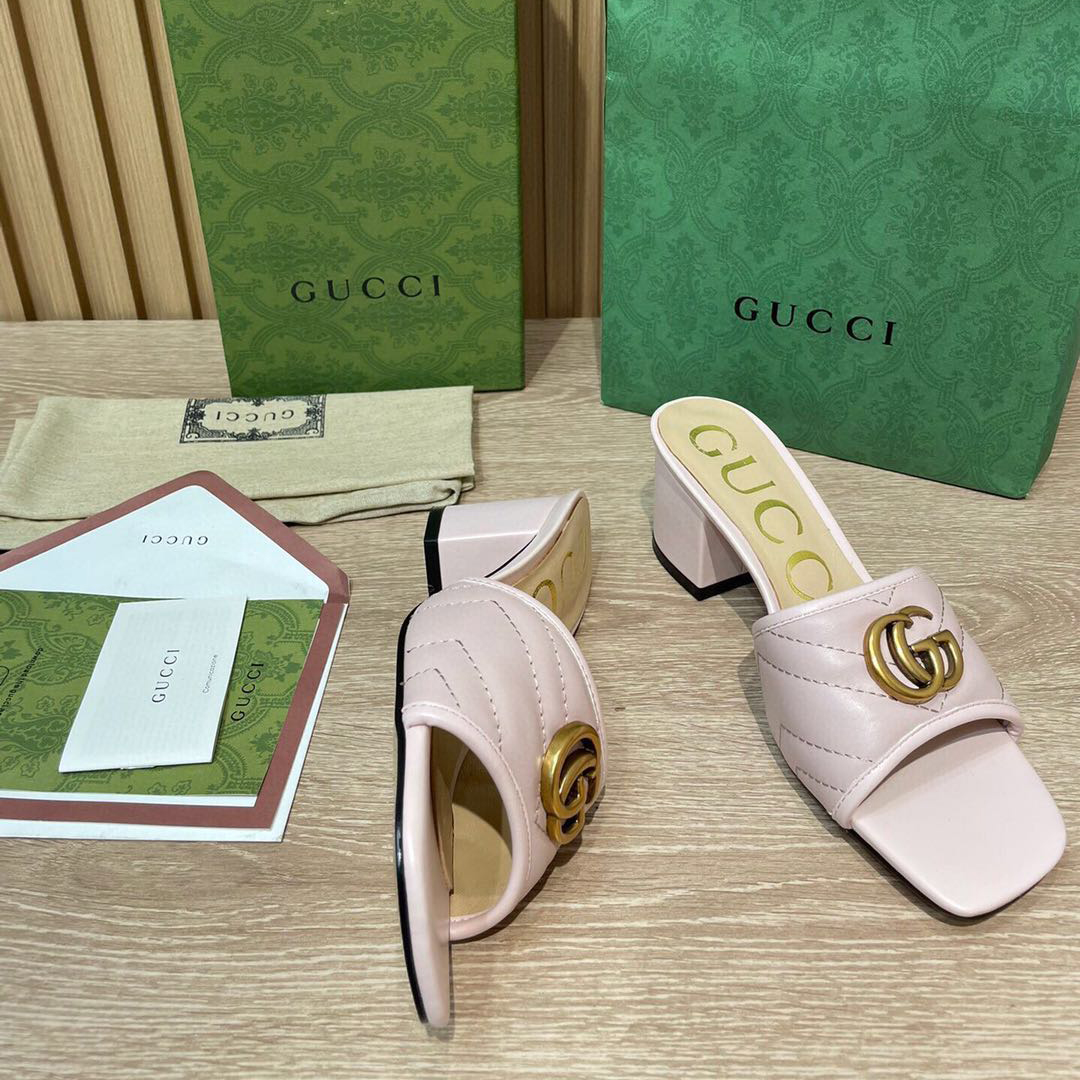 Gucci Women's Double G Slide Sandal  - DesignerGu