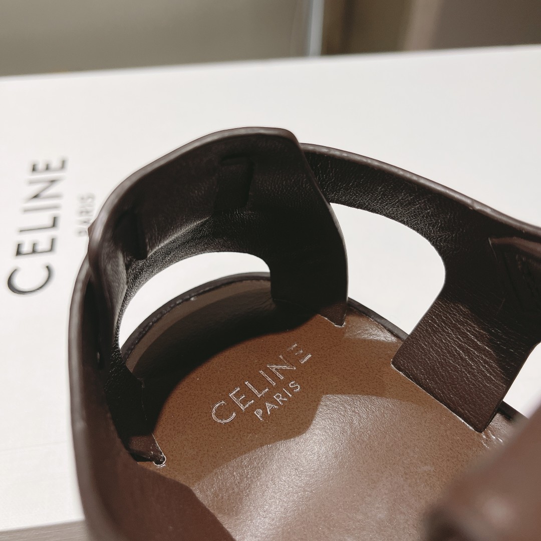 Celine Clea Chunky Sandal  In Calfskin - DesignerGu