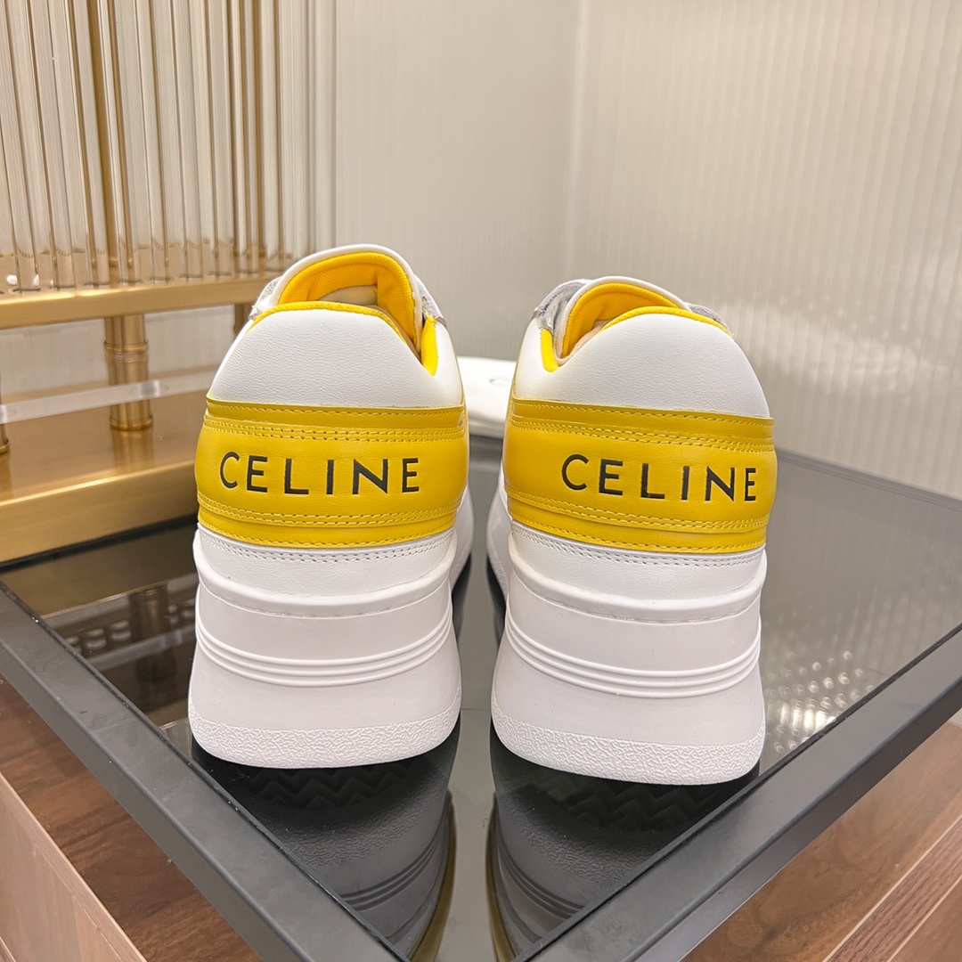 Celine Block Sneakers With Wedge Outsole In Clafskin    - DesignerGu