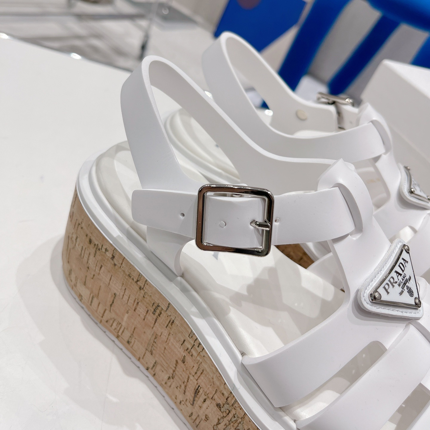 Prada Rubber Wedge Platform Sandals - DesignerGu