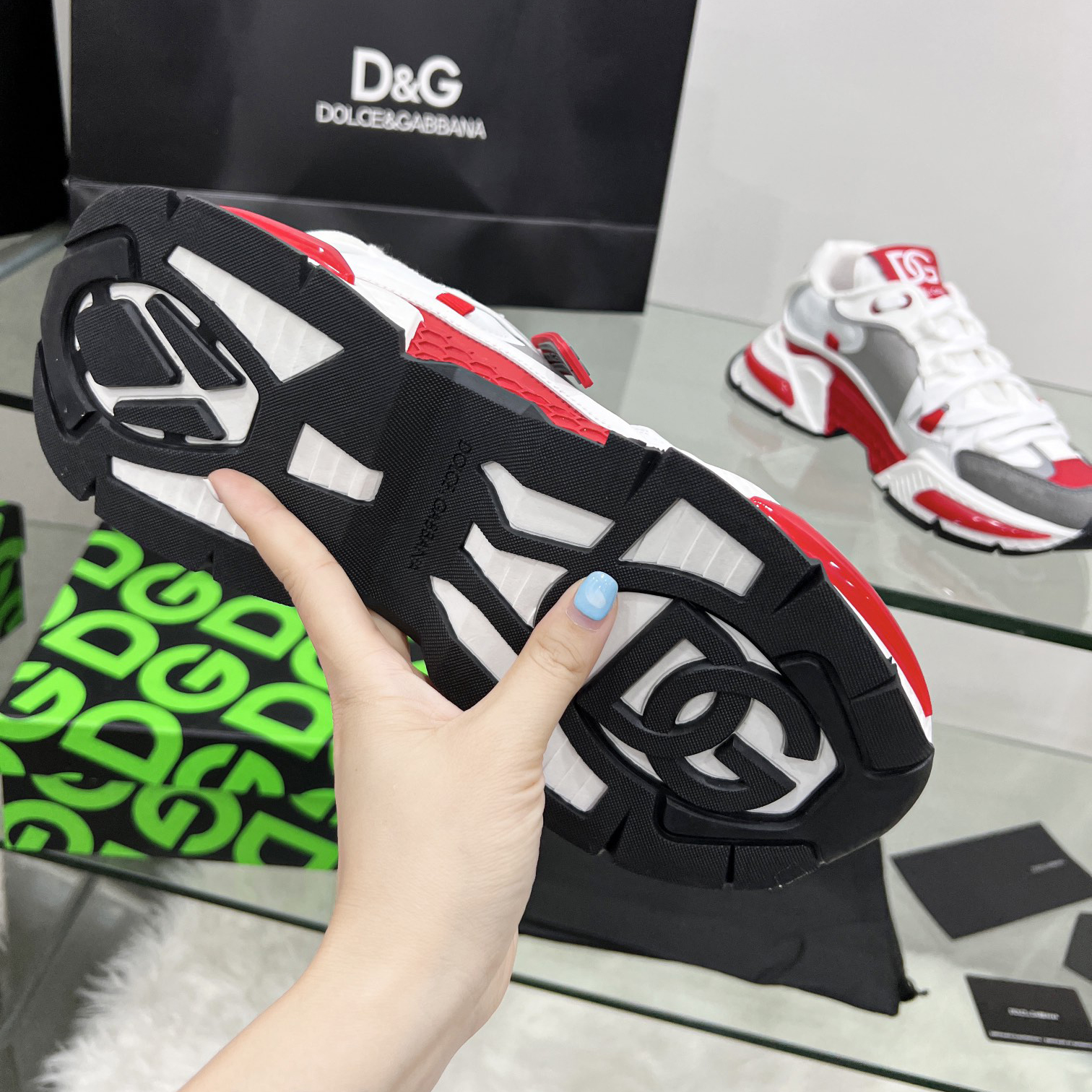 Dolce & Gabbana Mixed-Material Airmaster Sneakers - DesignerGu