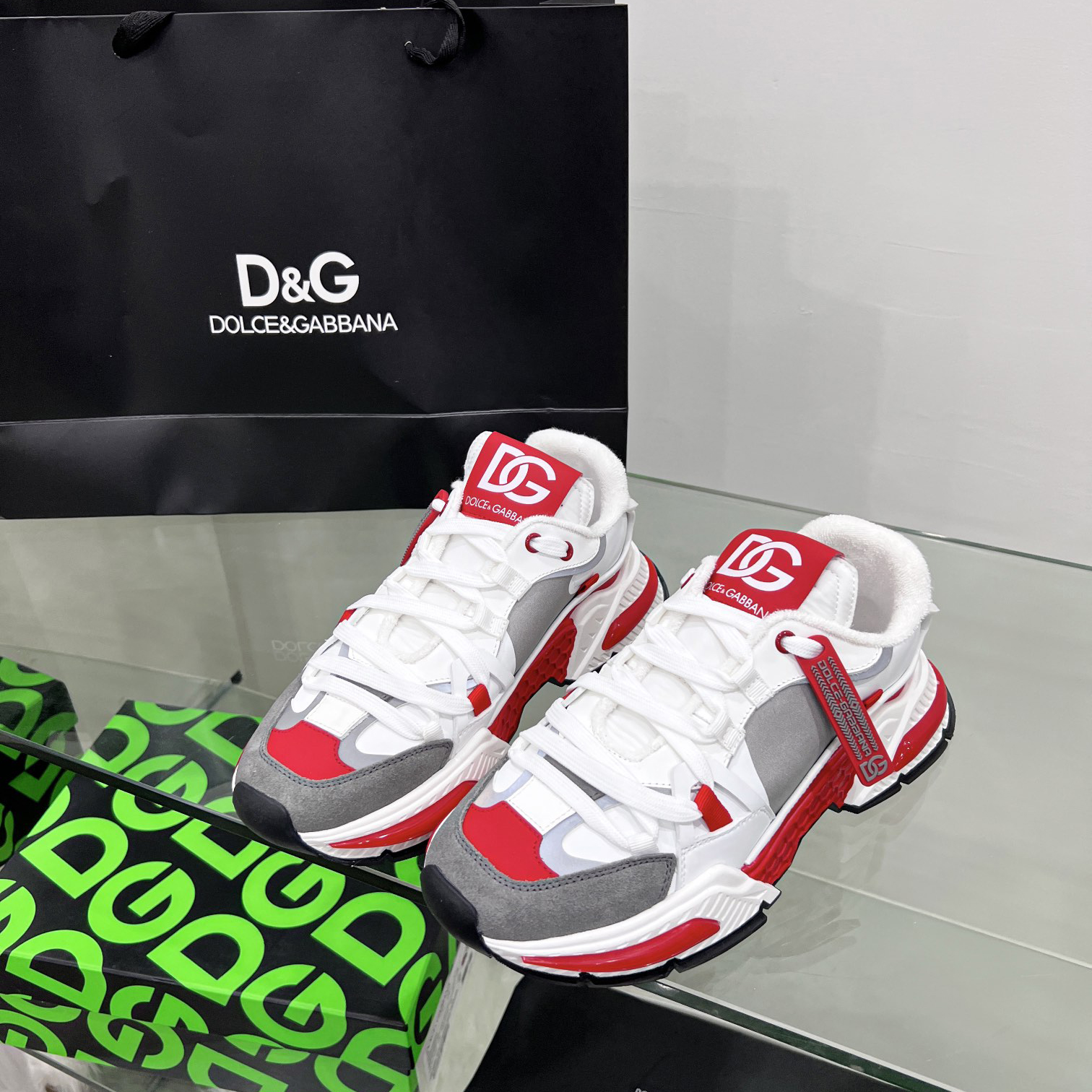 Dolce & Gabbana Mixed-Material Airmaster Sneakers - DesignerGu