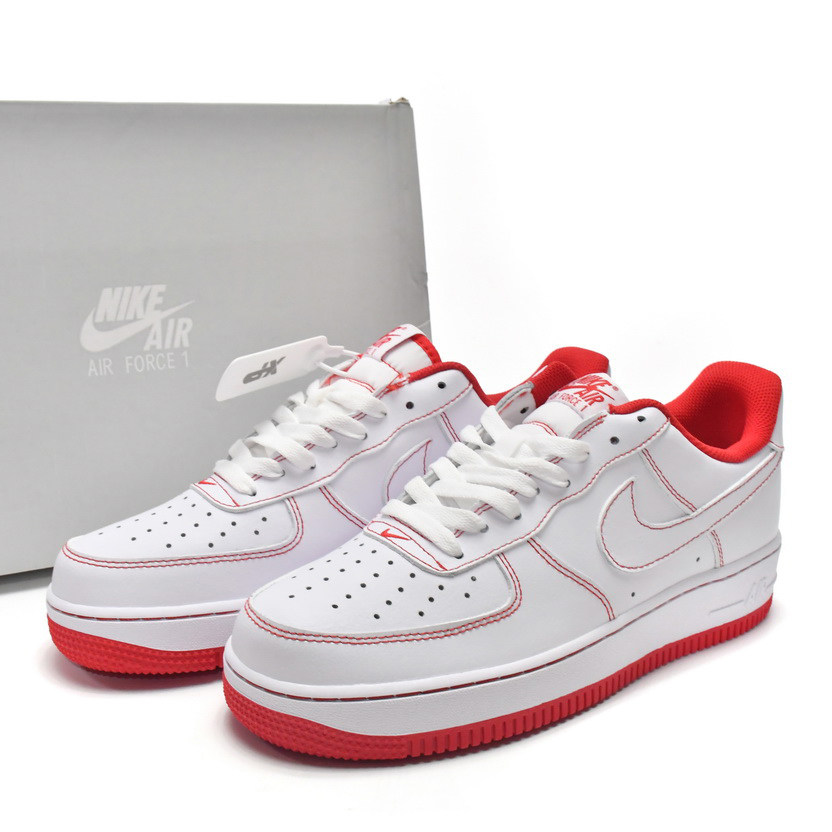 Nike Air Force 1 Low Contrast Stitch Red Sneaker   CV1724-100  - DesignerGu