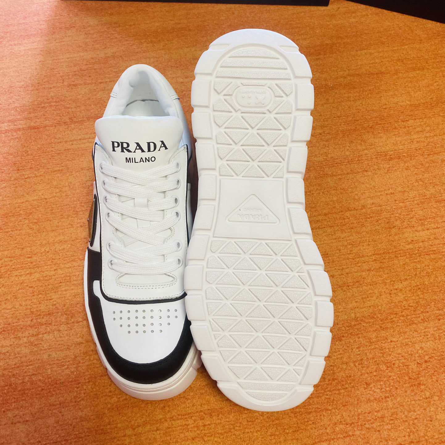 Prada Leather Sneakers - DesignerGu