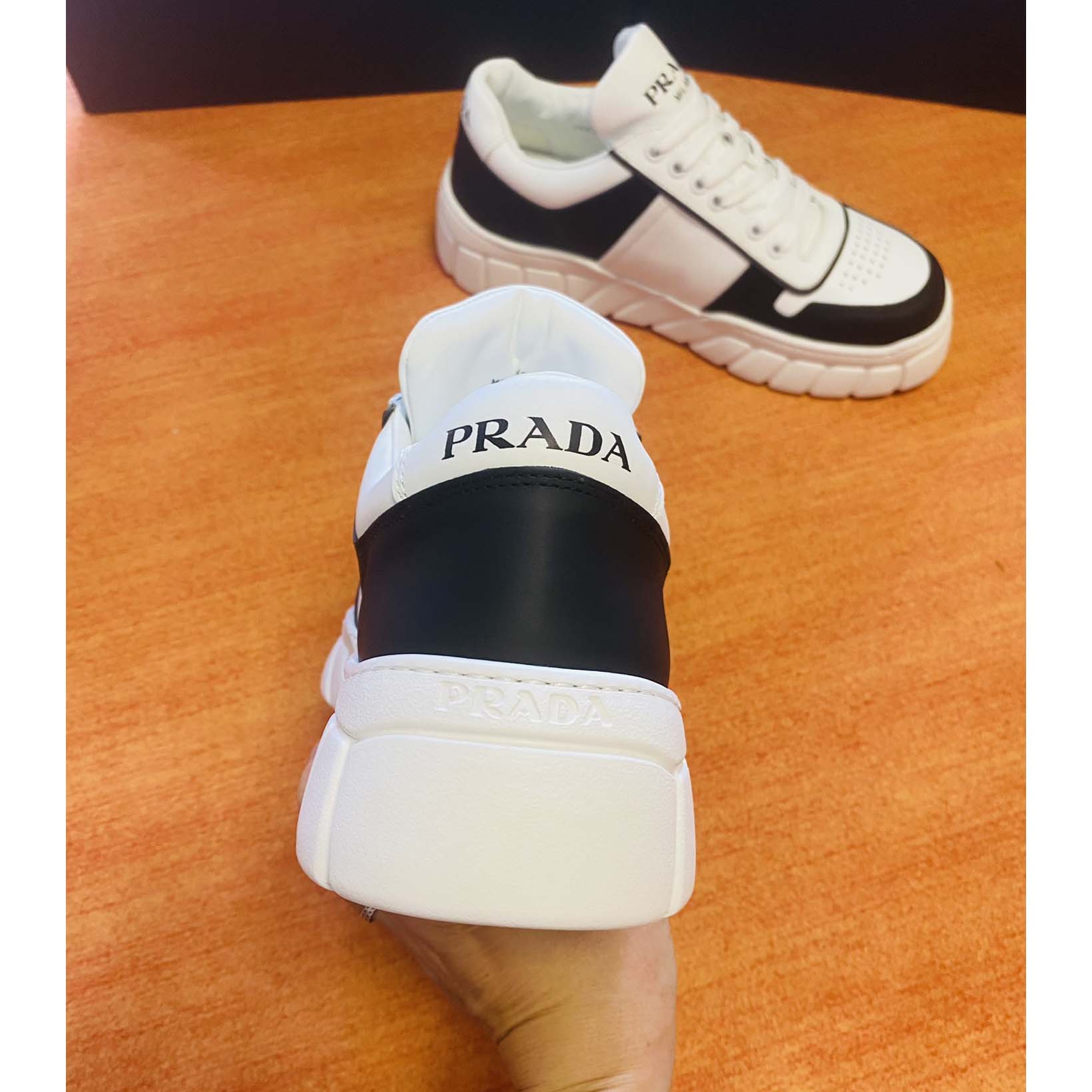 Prada Leather Sneakers - DesignerGu