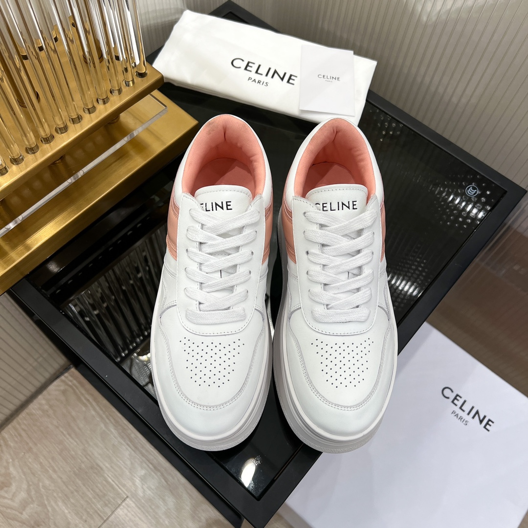 Celine Block Sneakers With Wedge Outsole In Clafskin    - DesignerGu