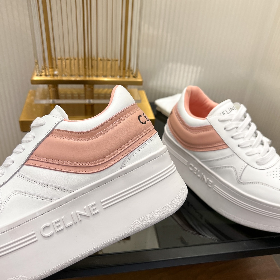 Celine Block Sneakers With Wedge Outsole In Clafskin    - DesignerGu