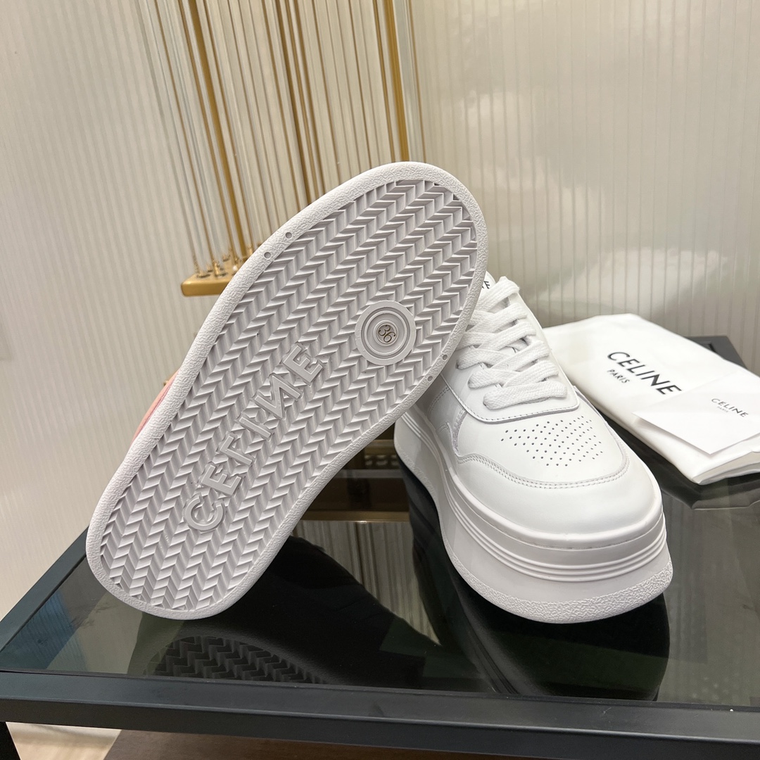 Celine Block Sneakers With Wedge Outsole In Clafskin    - DesignerGu