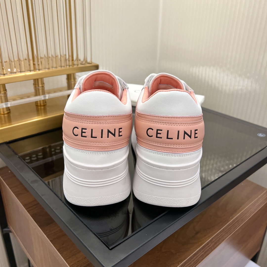 Celine Block Sneakers With Wedge Outsole In Clafskin    - DesignerGu