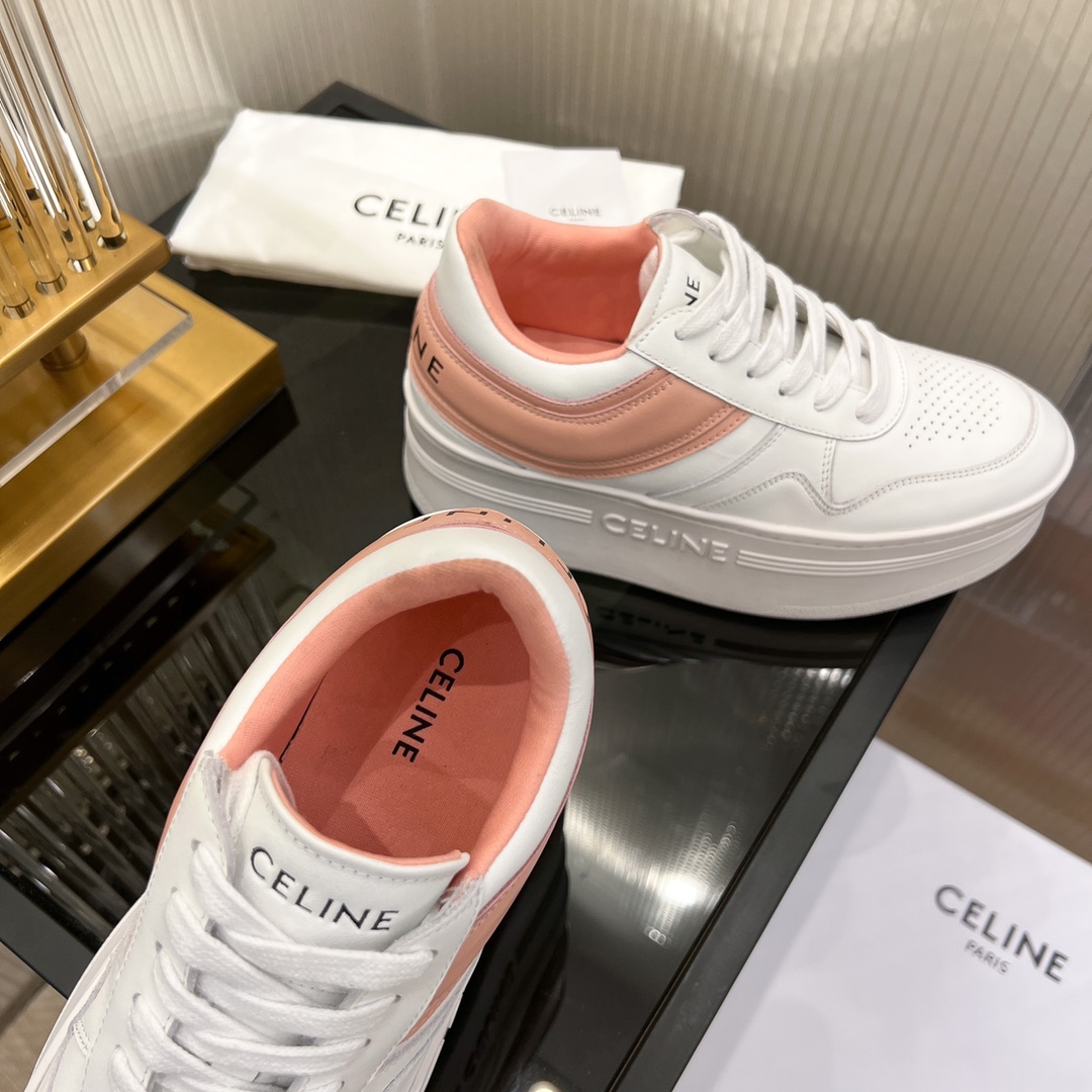 Celine Block Sneakers With Wedge Outsole In Clafskin    - DesignerGu