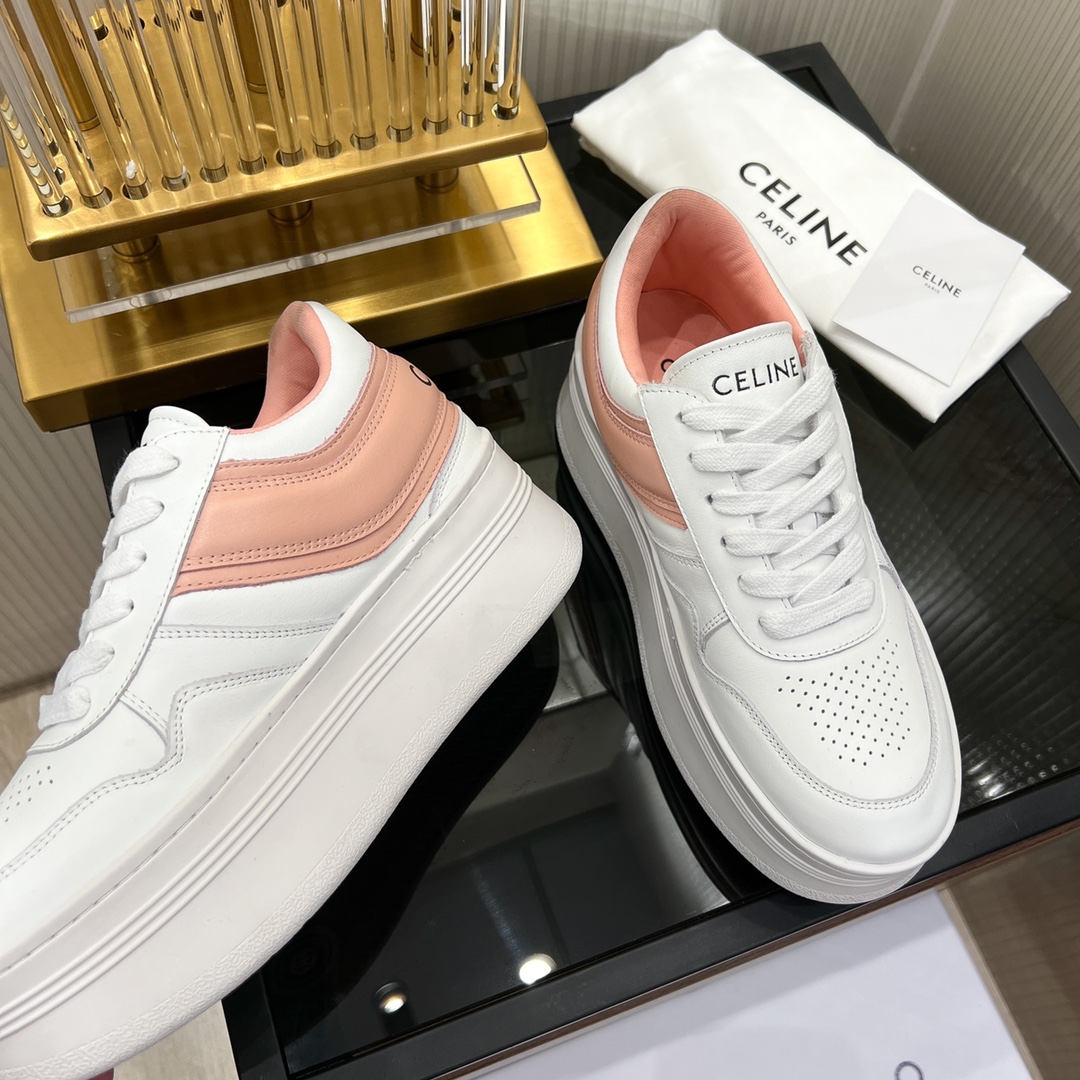 Celine Block Sneakers With Wedge Outsole In Clafskin    - DesignerGu