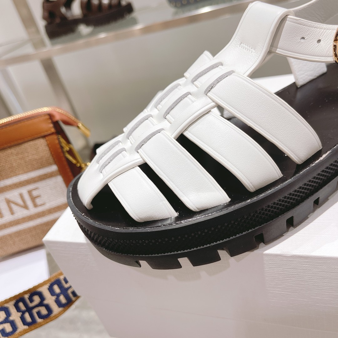 Celine Clea Chunky Sandal  In Calfskin - DesignerGu