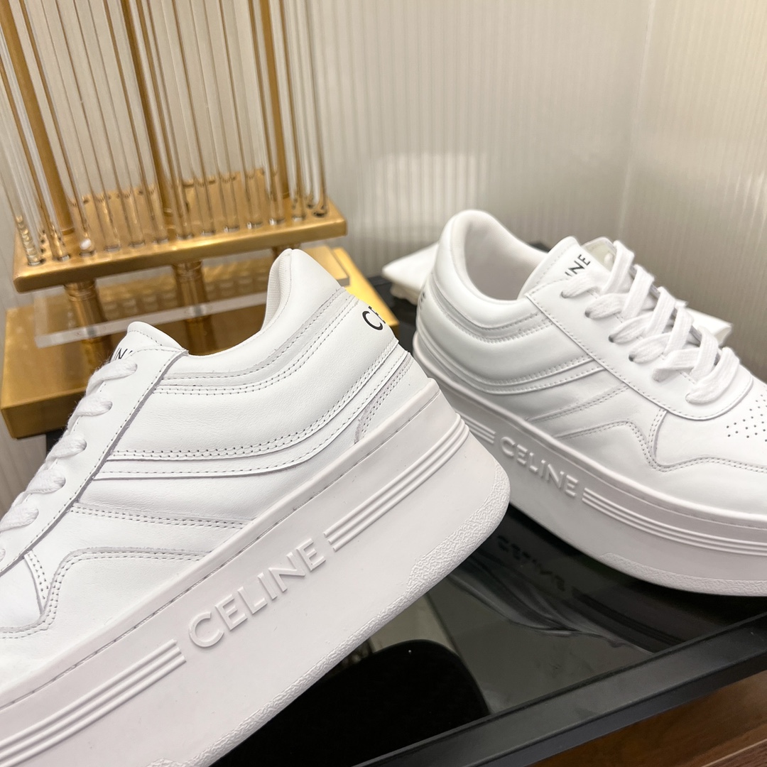 Celine Block Sneakers With Wedge Outsole In Clafskin    - DesignerGu