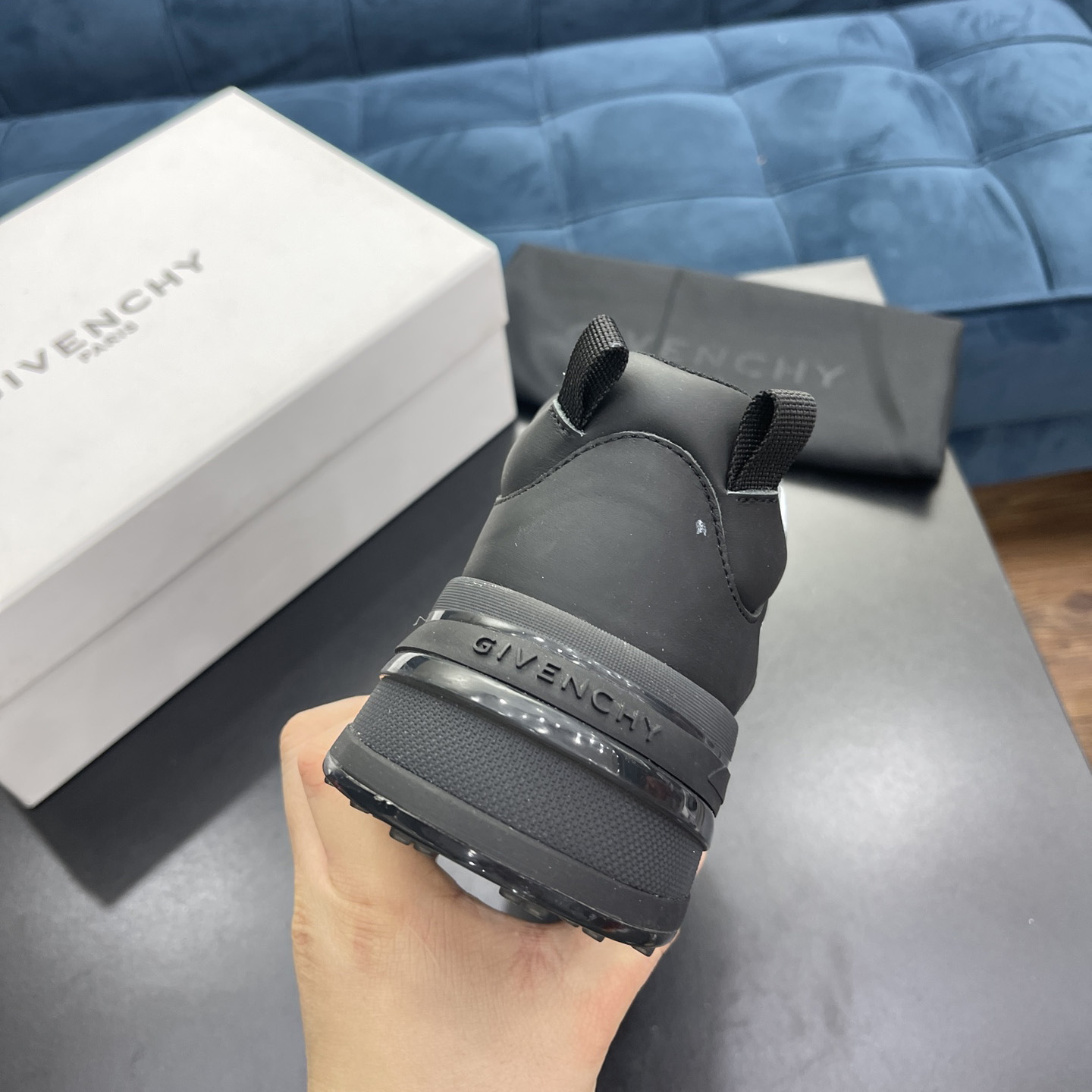 Givenchy Logo Sneakers In Black - DesignerGu